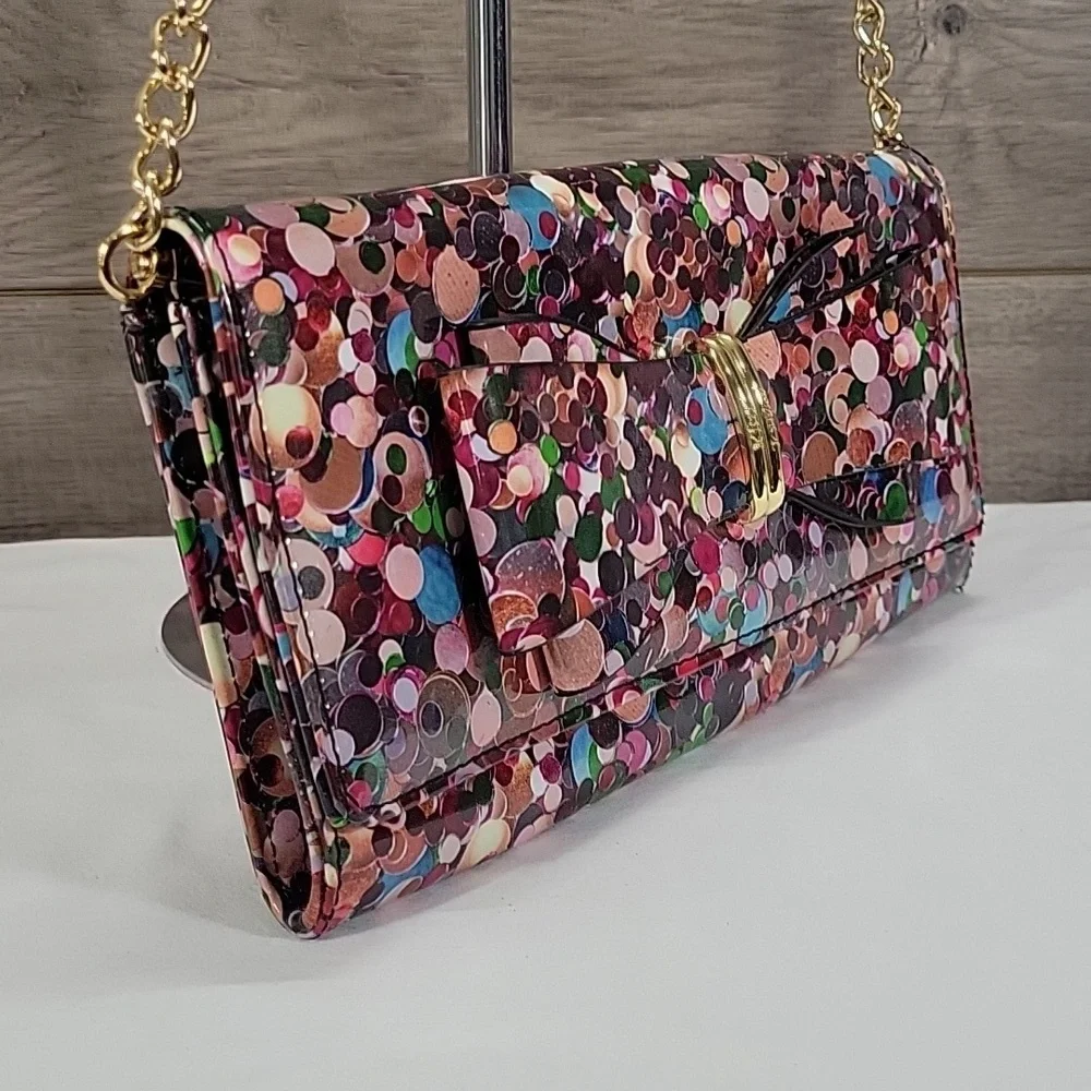 Betsey Johnson Multi-Color Bow PVC Crossbody Shoulder Bag